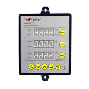 TrolMaster - Legacy Hawkeye 3-in-1 Monitor & Logger (Temp/Humid/CO2) Sensor,Ethernet Adaptor, Free Smartphone App