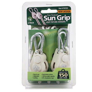 Sun Grip - Push Button Light Hanger 1/8" White -1/Pair
