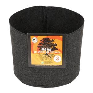 Gro Pro - Essential Round Fabric Pot Black