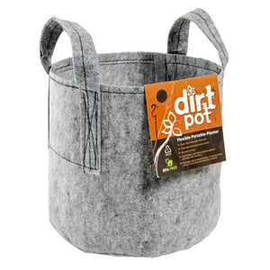 Dirt Pot - Flexible Portable Planter Grey 200 gal w/ handles