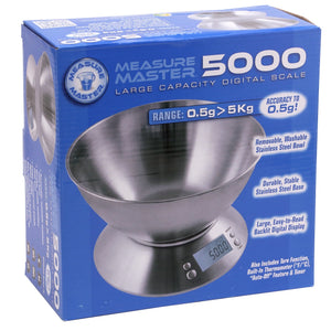 Measure Master - 5000g Digital Scale w/ 1.6 L Bowl - 5000g Capacity x 0.5g Accuracy